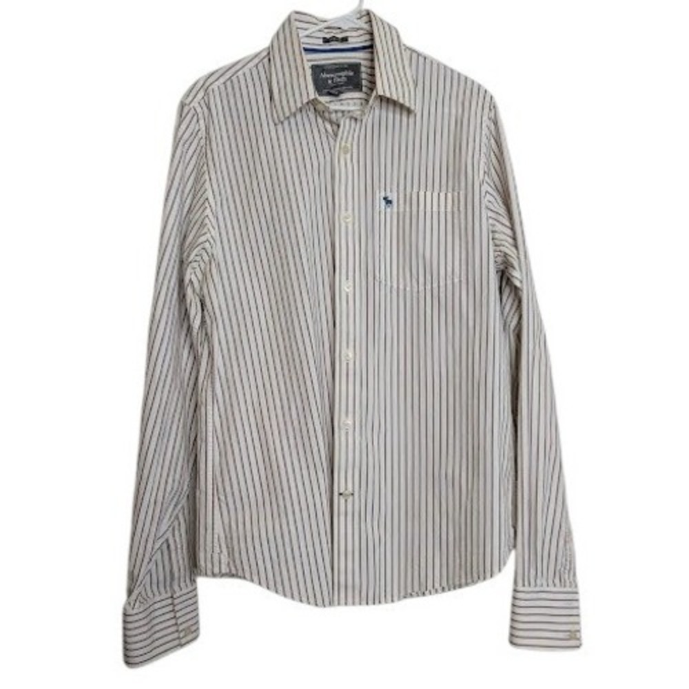 Abercrombie & Fitch Mens Striped Long Sleeve Button Down Shirt Vintage Muscle